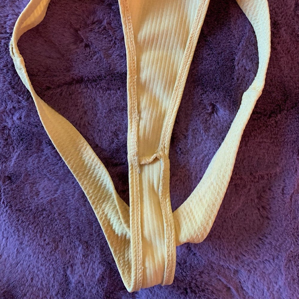Size Small Ribbed Yellow Micro Swim Set - Picture 9 of 13